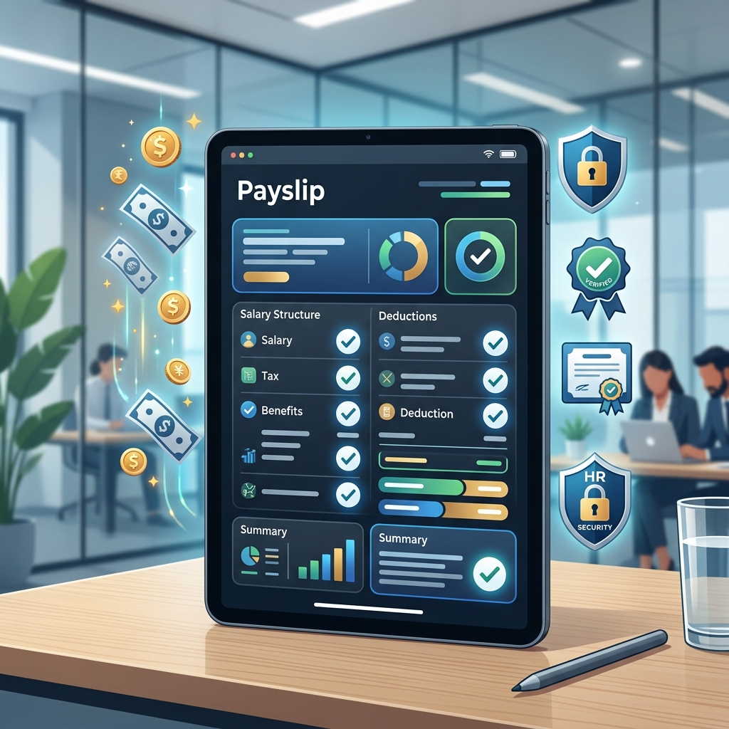 Digital Payslip Payroll illustration